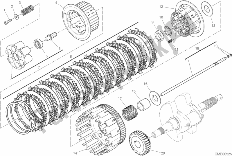 All parts for the Clutch of the Ducati Scrambler Flat Track Thailand 803 2019